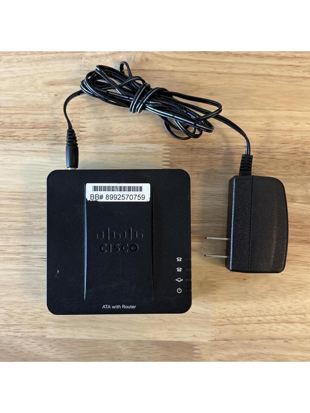 Cisco SPA122 2-Port VoIP IP SIP Analog Adapter Router with AC Adapter Black
